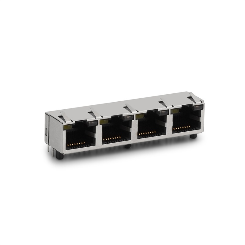 RJ45, 1X4, LED, boucliers.