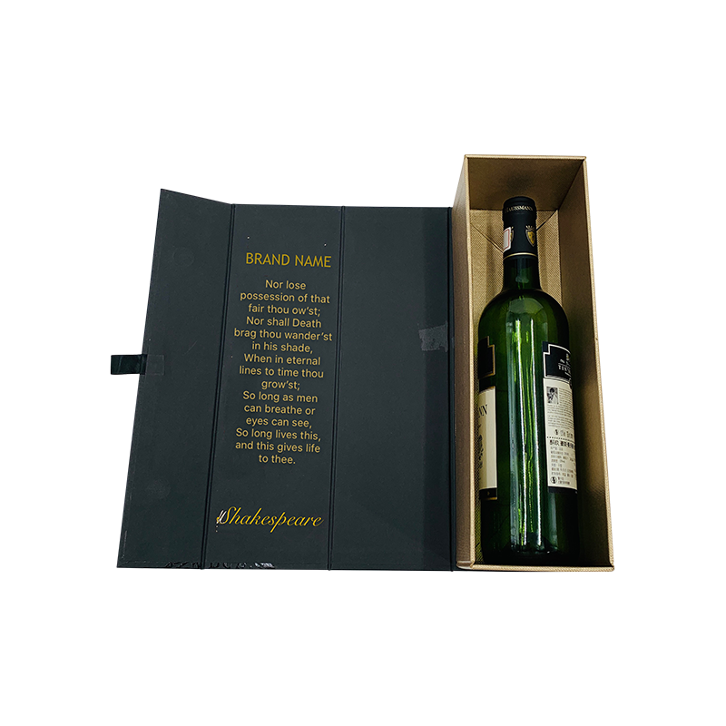 Coffret cadeau bouteille de vin bleu foncé