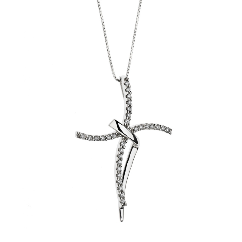 Style de beauté européenne style simple croix abstraite croix en argent 925 collier, pendentif Chine Ruifanbao usine de bijoux