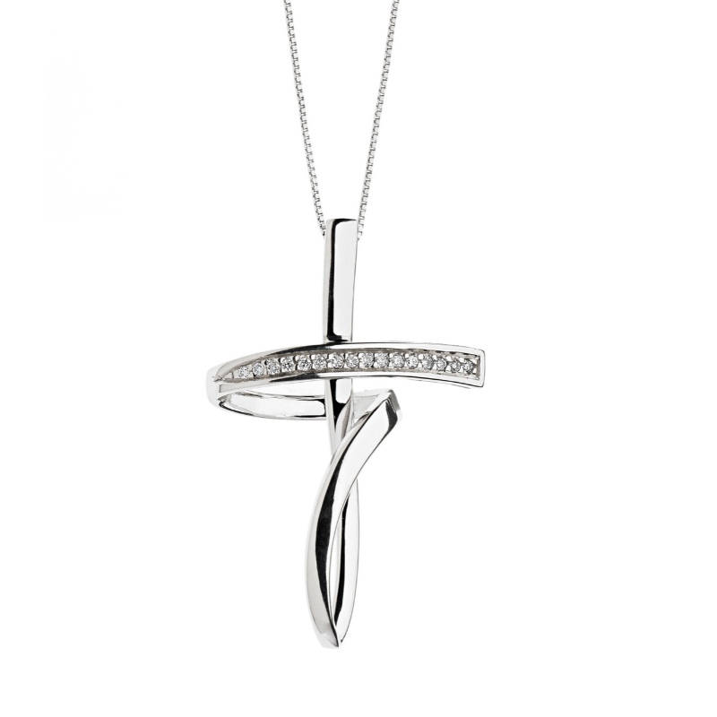 Collier en argent sterling 925 avec croix de style européen et américain pour dames Chine Ruifanbao usine de traitement de bijoux