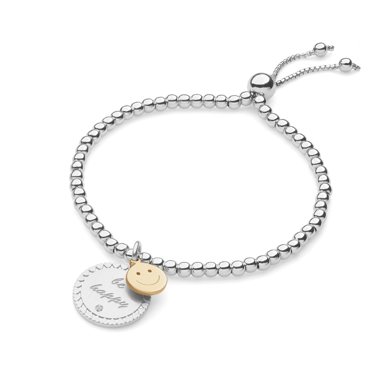 Femmes style européen et américain mignon simple visage souriant en acier inoxydable fermoir mobile bracelet Chine Ruifanbao usine de bijoux