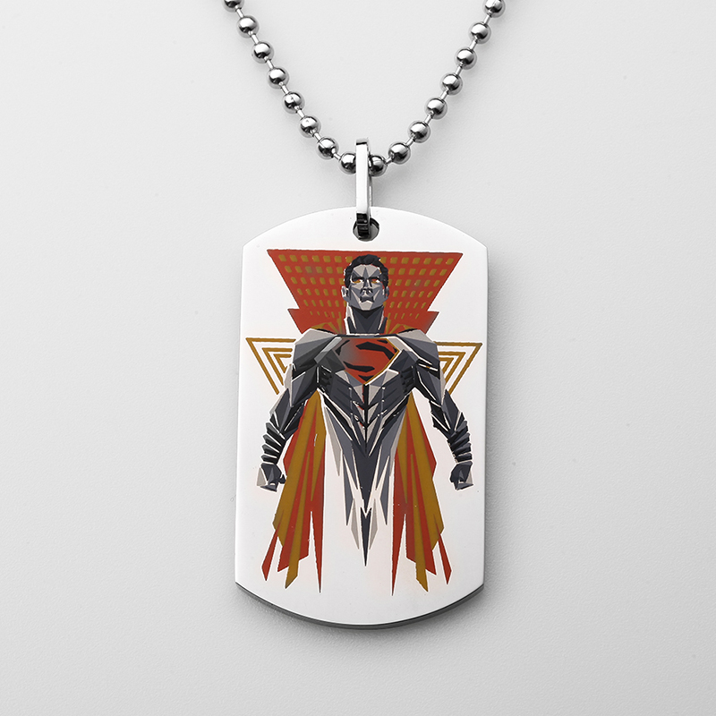 Pendentif Superman en acier inoxydable Collier Superman Dog Tag