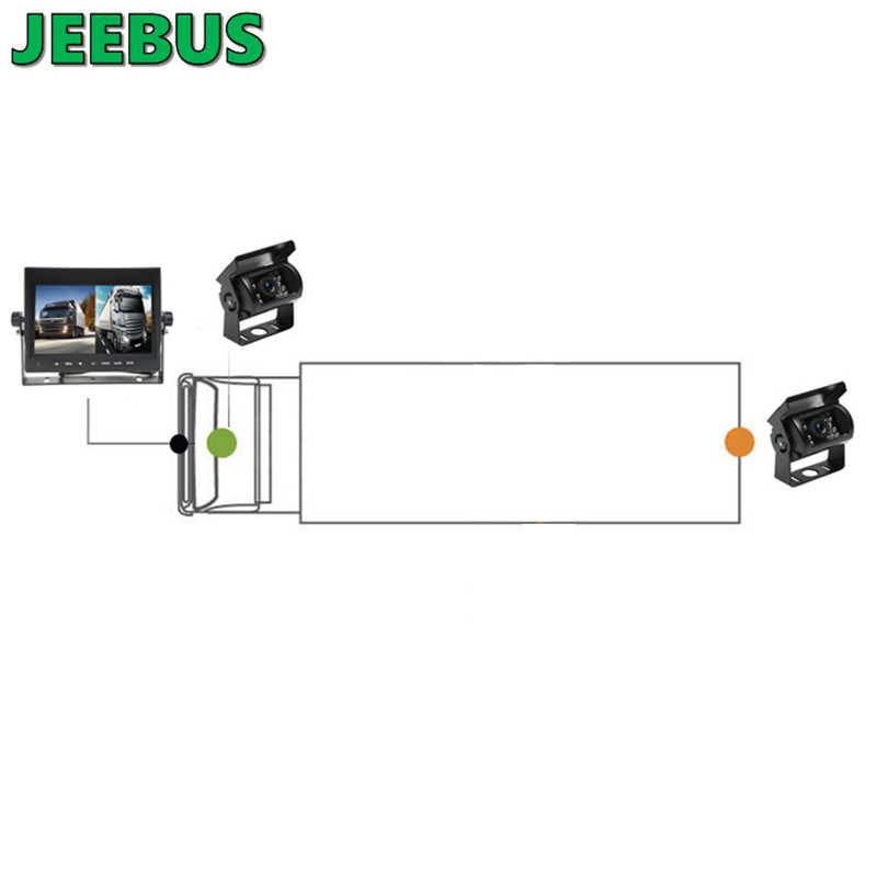 Moniteur DVR AHD 7 pouces Système d'enregistrement vidéo de caméra de recul avec vue arrière filaire pour bus de camion