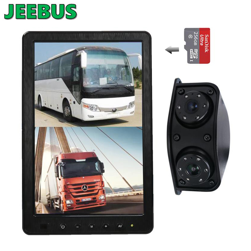 Caméra de voiture de bus de camion de véhicule 10.1 pouces rétroviseur système de moniteur DVR enregistrement vidéo avant arrière