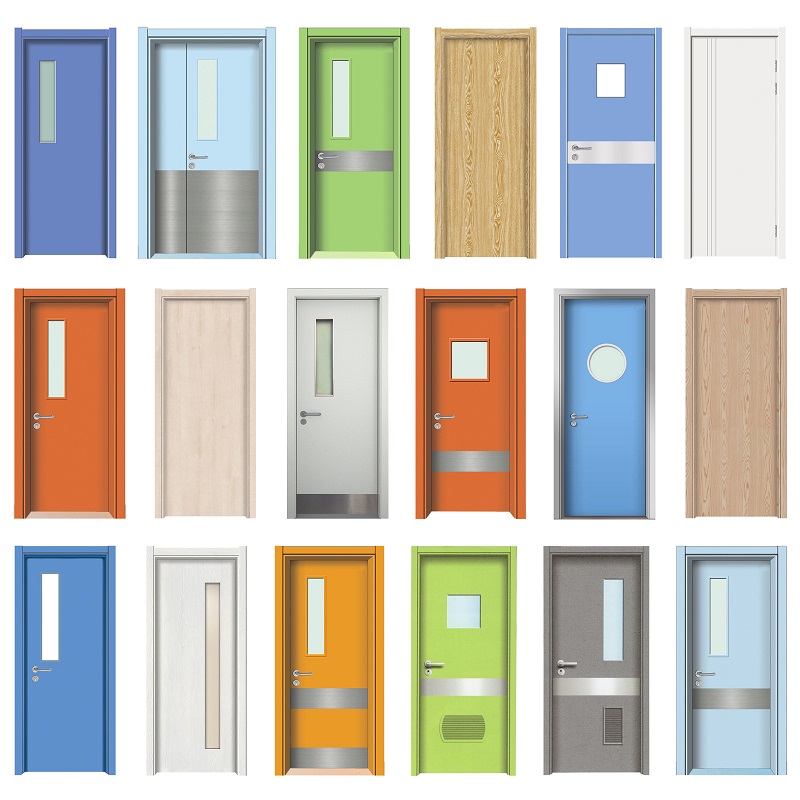 Portail en fibre de densité portique personnalisée portière en bois intérieur nouveau réglage en bois interne WPC porte en verre HPL