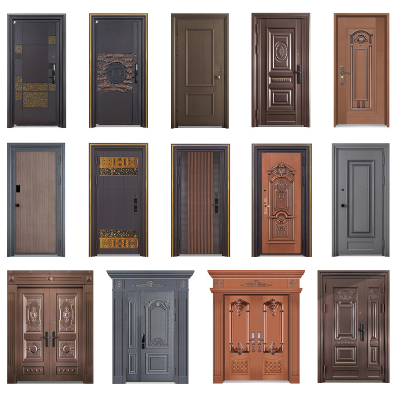 Design indien bon marché double entrée porte de sécurité maison maison porte de sécurité en acier inoxydable personnalisé 304 double grille avec fenêtre pour la maison porte de poignée en acier inoxydable nouveau cadre de lit do...