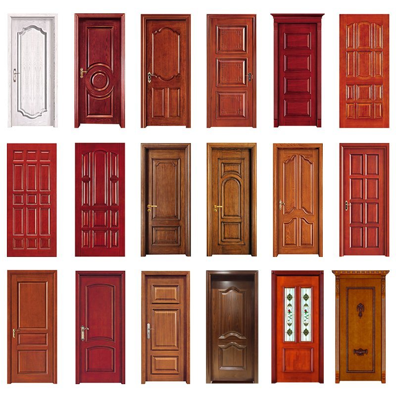China factory French Mosaic Golden Kirk Building armoire with glass Gate High - quality Wood Design Door Door with glass Low - cost Interior Wood Gate
