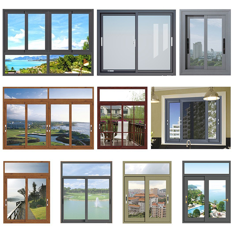 Color Window Push Aluminum Glass Door New Design Germany Metal Window double Glass Push Door full Aluminum Window Wire Push door