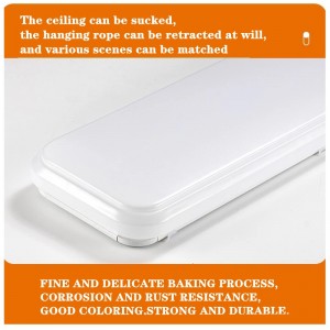 Lampe d \'atelier commerciale de 4 pieds LED lampe 60W faible compartiment placage linéaire plat plafond de bureau [4 lampes 32W Equivalent de fluorescence] 5000k