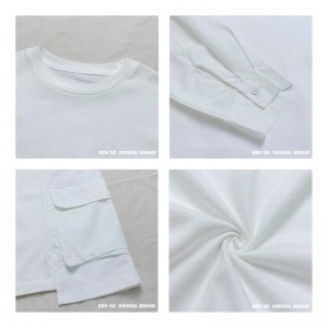 Conception large, simple, col rond, couture manches, loisirs, coton, coton, coton, ultra - personnalisé, 12650 t - shirts.