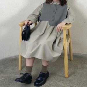 Fashion Design simple Fashion and Fashion Printing Color Cotton ultra - large personnalisé 19530 chemise robe + gilet