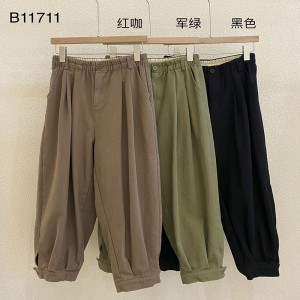 Un pantalon de femme large, adapté à n \'importe quelle occasion, le plus confortable style de loisir en coton en lin personnalisé 11711