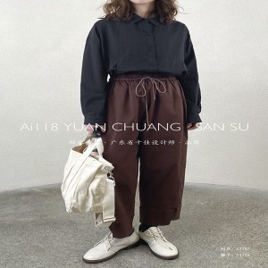 Pantalons amples pour femmes, pour toutes les occasions, le plus confortable style décontracté coton lin personnalisé 11726 pantalons élégants et amples