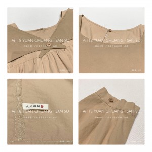 Coupe ample Minimaliste Élégant Décontracté Couleur unie Couleur imprimée Coton et lin surdimensionné sur mesure 19595 Robes chemise