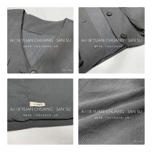 Coupe ample Minimaliste Élégant Gilet décontracté en coton et lin de couleur unie surdimensionné sur mesure 18539 Gilets