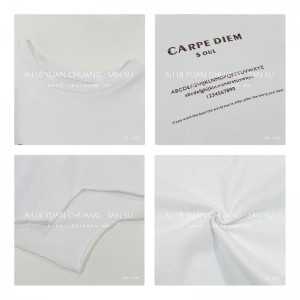 Large design compact compact style rond style de couture manches style récréatif coton pur