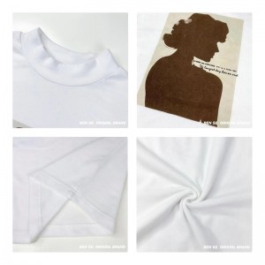 Large - Easy Design simply Circular style suture Sleeve style Leisure Pure Cotton Chanel