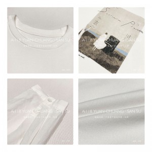 Large Design simply Circular style suture Sleeve style Leisure Pure Cotton Chanel