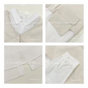 Fashion Design simple Fashion loisirs pure rayure super personnalisé 19550 large chemise relax + gilet