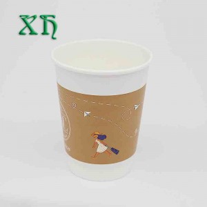Tasses à café en papier à double paroi personnalisées 12 oz tasse en papier à emporter
