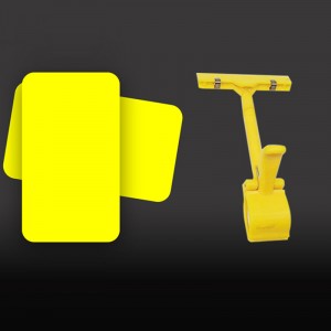 TMJ POP 038 Clip en plastique adhésif à sangle transparente sur plaque signalétique A6 étagère de supermarché porte-signe acrylique 11X14 porte-étiquette acrylique