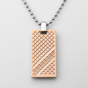 Vente en gros Collier pendentif en acier inoxydable bicolore Dog Tag