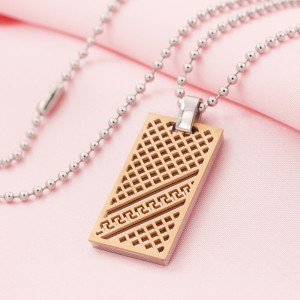 Vente en gros Collier pendentif en acier inoxydable bicolore Dog Tag