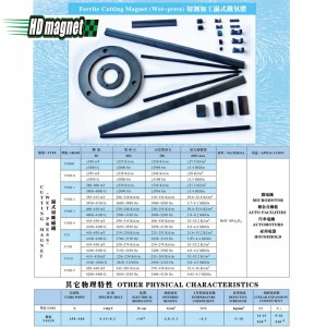 Aimant de coupe en ferrite (presse humide)
