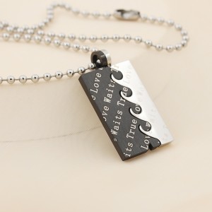 Vente en gros Collier pendentif véritable amour deux en un en acier inoxydable