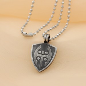 Vente en gros Collier Anti Pendentif Noir En Acier Inoxydable