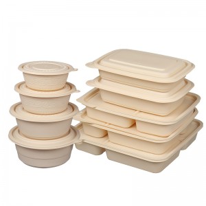 Conteneur de restauration rapide jetable compostable de boîte de nourriture de taille personnalisée pour le magasin de bento à emporter amidon de maïs biodégradable containe