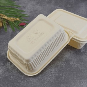 Conteneur de restauration rapide jetable compostable de boîte de nourriture de taille personnalisée pour le magasin de bento à emporter amidon de maïs biodégradable containe