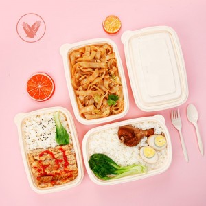 Emballage écologique boîte de restauration rapide biodégradable amidon de maïs contenants rectangulaires pour aliments à emporter