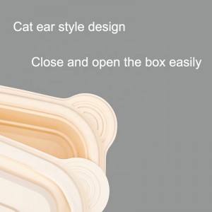 Boîte de restauration rapide à base d\'amidon de maïs dégradable boîte rectangulaire à emporter boîte à lunch dégradable