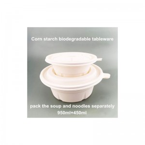 Emballage des aliments biodégradables respectueux de l\'environnement contenant des aliments jetables contenant de l\'amidon de maïs à emporter