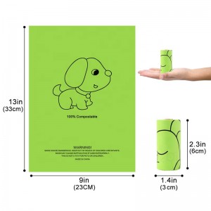 Sac de déchets de chien biodégradable sacs de merde de chien écologiques de bonne qualité sacs biodégradables de fécule de maïs compostable