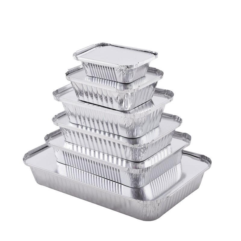 Boîte d'emballage de restauration rapide jetable Boîte à lunch en papier d'aluminium recyclable de résistance à la chaleur d'or et d'argent