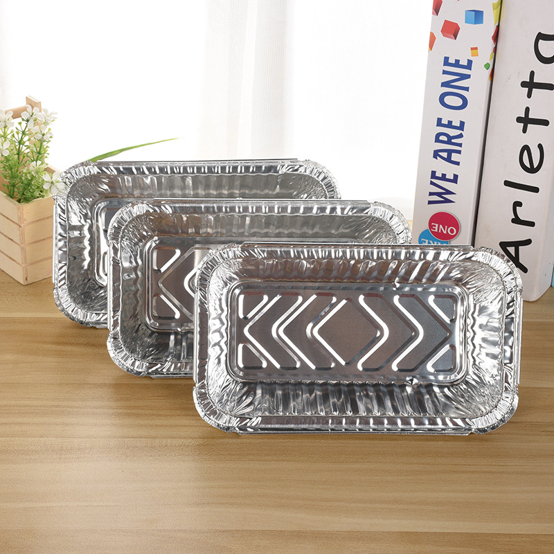 Biodégradable jetable full size Aluminum Foil fast food grill Pan container