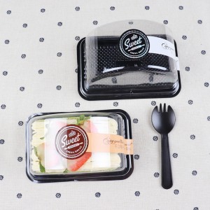 Boîte de boursouflure non toxique de qualité alimentaire jetable arquée claire à emporter boîte de gâteau boîte d\'emballage emballage de dessert