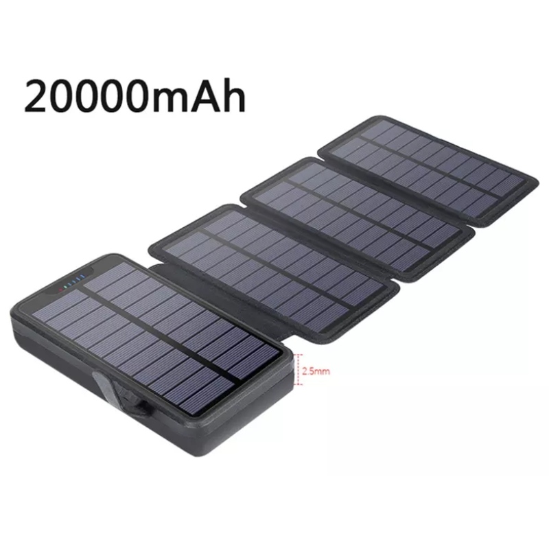 Chargeur rapide de batterie mobile portable sans fil étanche extérieur 1-5 panneaux solaires externes pliant la banque d'énergie solaire