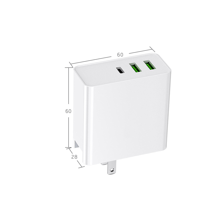 65W PD USB Type C Power Delivery Chargeur mural multi-ports