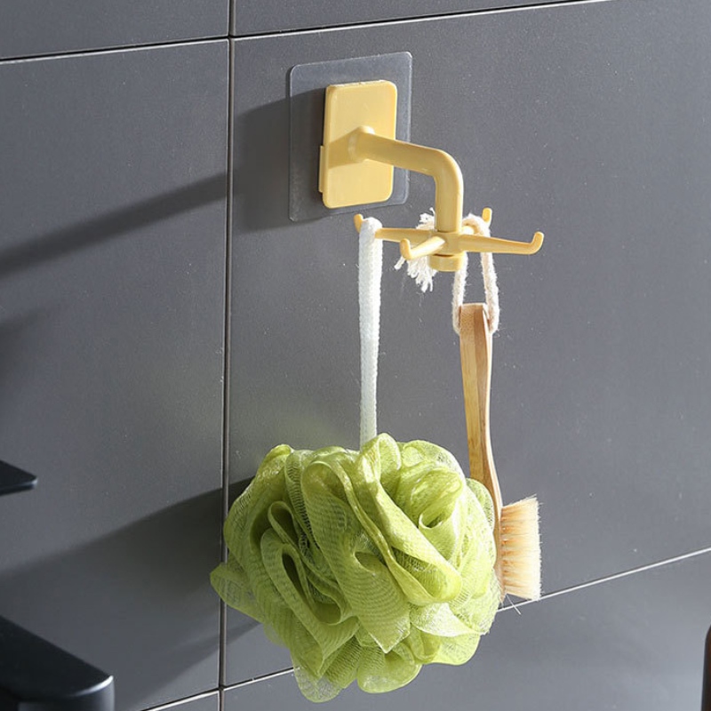 JASON Kitchen Pivotant Crochet Trou - Crochet De Salle De Bain Multifonctionnel Sans Rangement Sans Trace