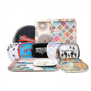 Plateau de plateau de plateau en étain personnalisé Tabaco Plateau Plateau de roulement Plateau de fumée pour la vente en gros