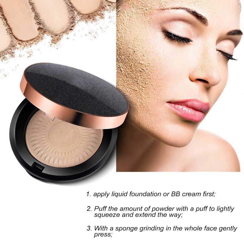 Poudre pressée compacte de maquillage cosmétique personnalisé