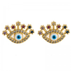 Boucles d\'oreilles Eye de Zircon EUROPIÈRES EUROPÉENNES ET AMÉRICAINES Personnalité Femme Tendance de la personnalité Retro Net Red Rue Boucles d\'oreilles