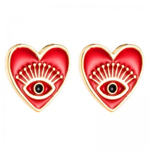 Boucles d\'oreilles de souhaits transfrontalières Amazon Femme Européenne et américaine Bijoux de mode Angel Eyes Boucles d\'oreilles Cuivre Sous Boucles d\'oreilles en forme de cœur