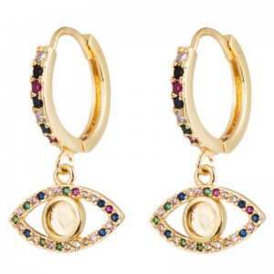 instruc créatif mode cuivre micro-incrusté couleur zircon boucles d\'oreilles femmes yeux oreilles boucles d\'oreilles sauvages boucles d\'oreilles personnalisées coréennes