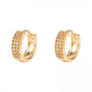 Boucles d\'oreilles 2021 Nouvelle branchée Gold Petites Boucles d\'oreilles Bague d\'oreille Bague en cuivre incrusté Zircon Femme Température Coréen Simplicité coréenne