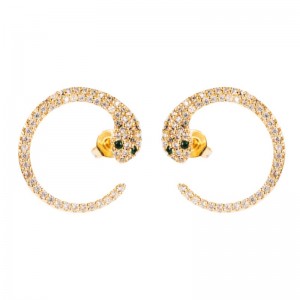 SER lesnouvelles boucles d\'oreilles denouveaux produits transfrontaliers européennes et américaines de la personnalité exagérée boucles d\'oreilles en forme de serpent micro-incrusté boucles d\'oreilles de serpent en forme de hip-...