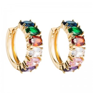 Accessoires de mode transfrontaliers boucles d\'oreilles incrustées de zircon sauvage dames plaquées orientées européennes et américaines boucles d\'oreilles en gros